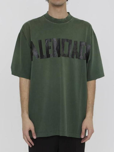 Tape Type Short Sleeve T-Shirt Green - BALENCIAGA - BALAAN 1