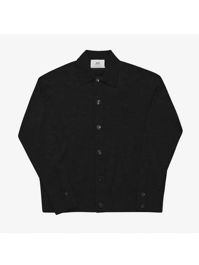 De Coeur Logo Wool Cardigan Black - AMI - BALAAN 2