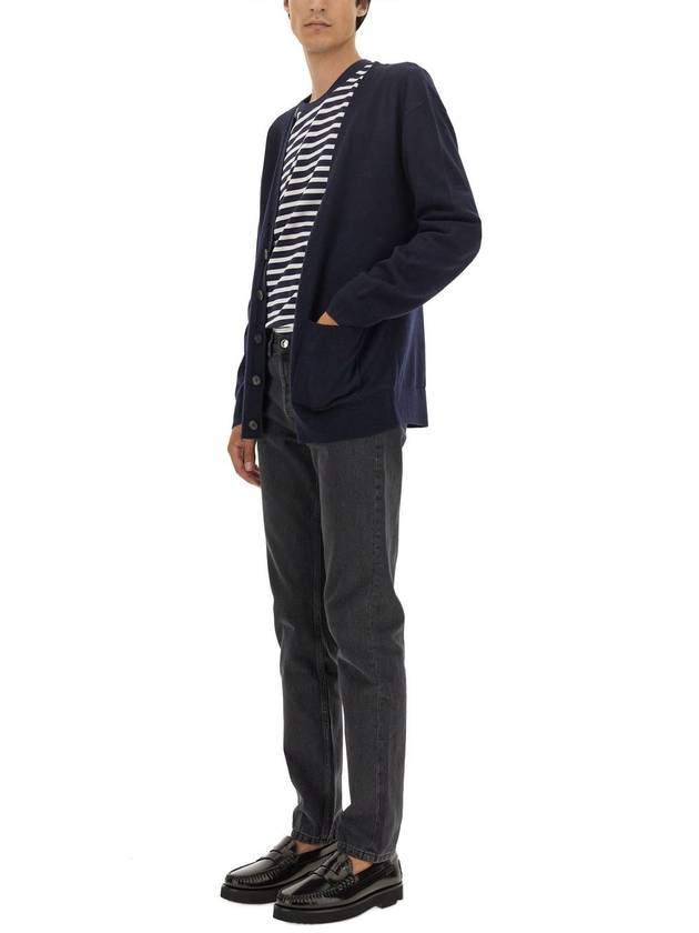 Men's Theo Wool Cardigan Navy - A.P.C. - BALAAN 3