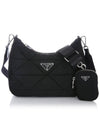 Triangle Logo Re-nylon Paddde Hobo Cross Bag Black - PRADA - BALAAN 3