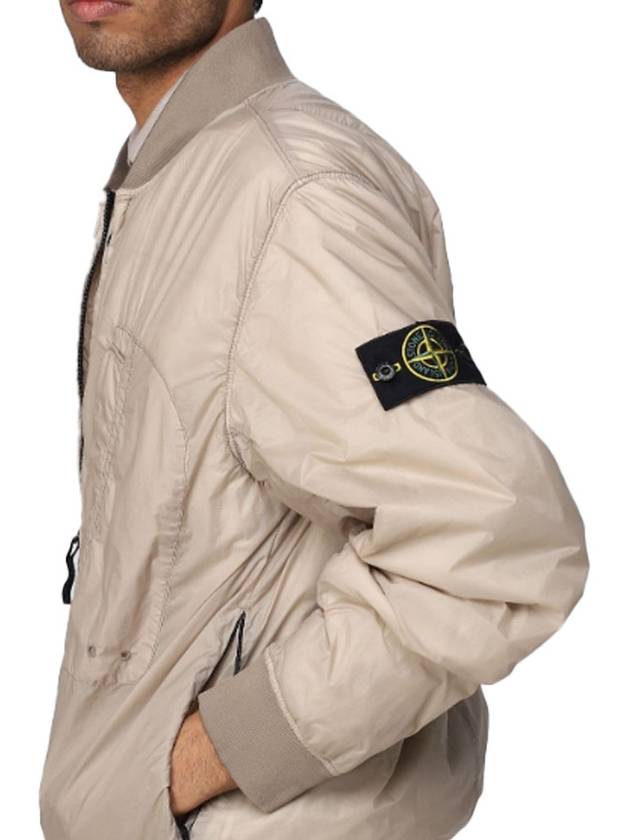 Logo Patch Bomber Jacket Beige - STONE ISLAND - BALAAN 6