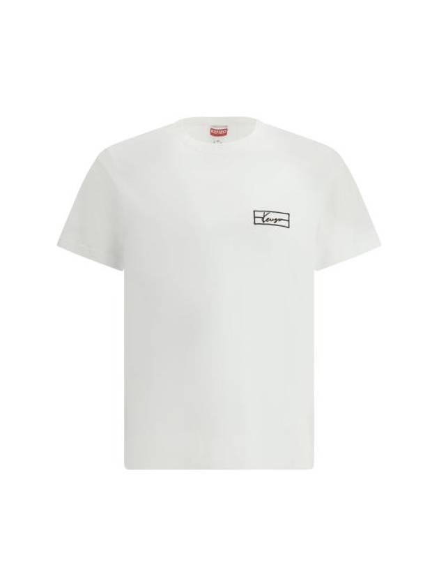 Weave Embroidered Slim Short Sleeve T-Shirt White - KENZO - BALAAN 2