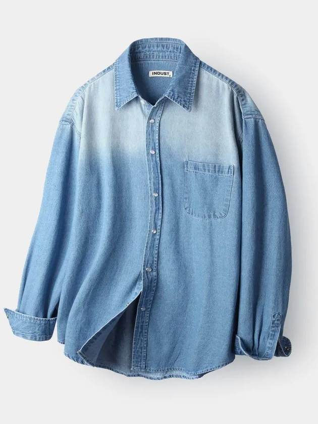 Biowashing Snap Denim Shirt Medium Blue - INDUST - BALAAN 3