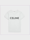 Logo Print Cotton Short Sleeve T-shirt White - CELINE - BALAAN 2