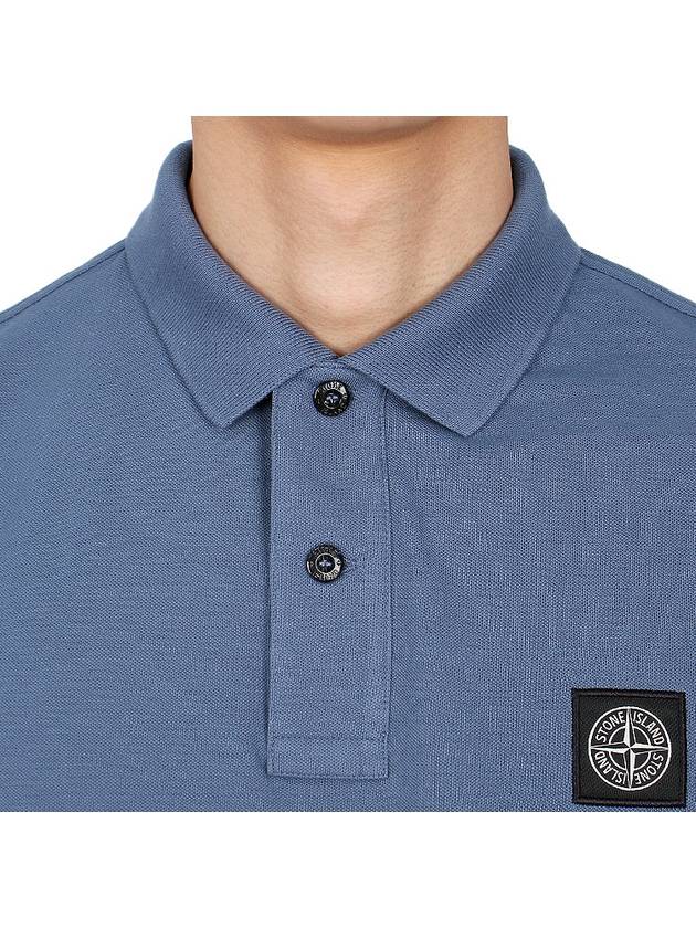 Pique Stretch Cotton Short Sleeve Polo Shirt Dark Blue - STONE ISLAND - BALAAN 7