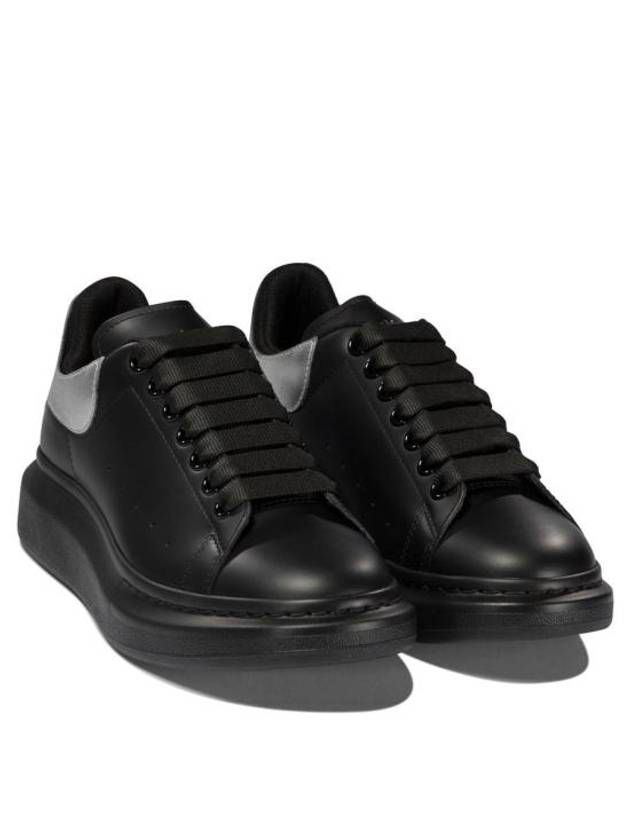 Oversized Silver Tab Low Top Sneakers Black - ALEXANDER MCQUEEN - BALAAN 3