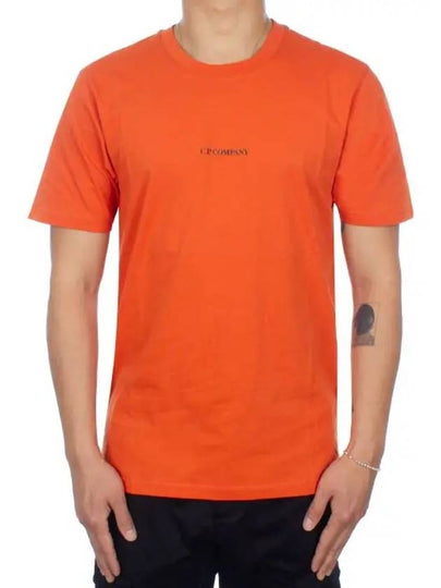 Logo Print Cotton Short Sleeve T-Shirt Orange - CP COMPANY - BALAAN 2