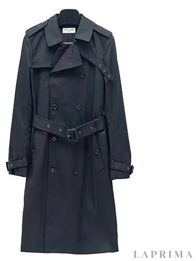 gabardine trench coat - SAINT LAURENT - BALAAN.