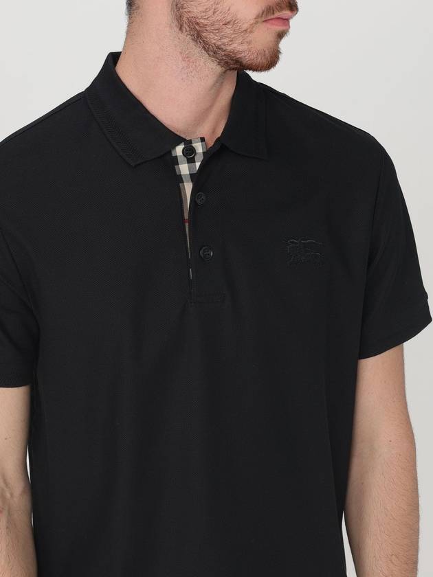 Cotton Polo Shirt Black - BURBERRY - BALAAN 6