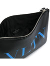 VLNT Logo Calfskin Clutch Bag Black - VALENTINO - BALAAN 7