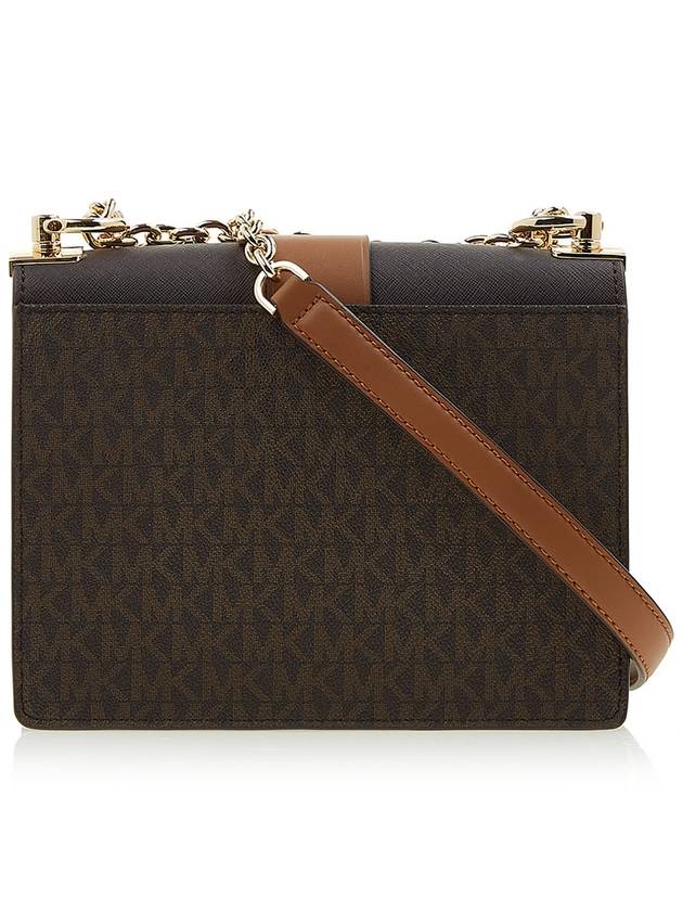 Greenwich Small Color Block Logo Saffiano Leather Cross Bag Brown - MICHAEL KORS - BALAAN 4