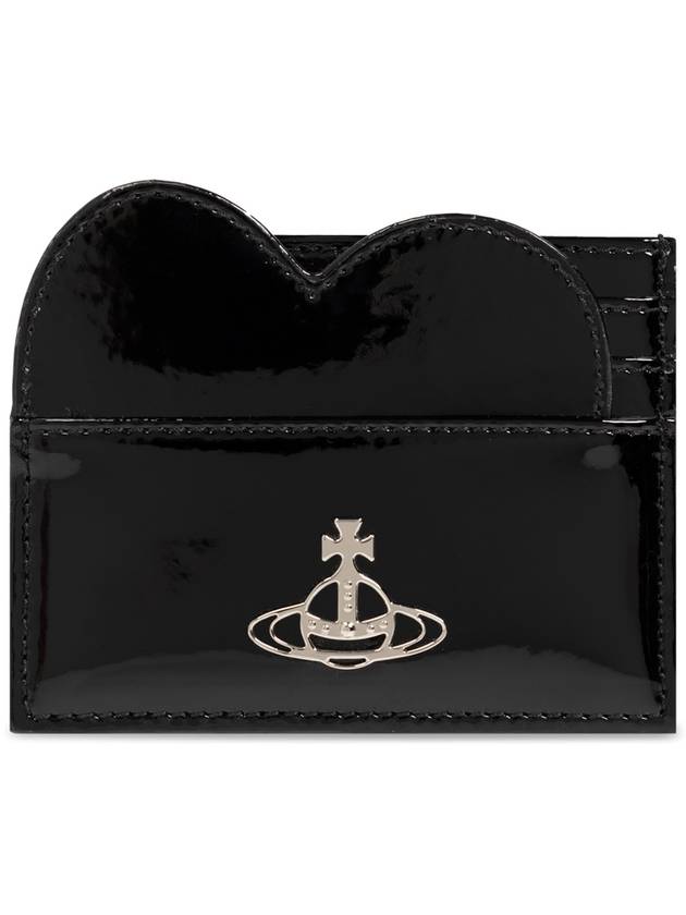 Logo Plaque Heart Card Wallet Black - VIVIENNE WESTWOOD - BALAAN 1