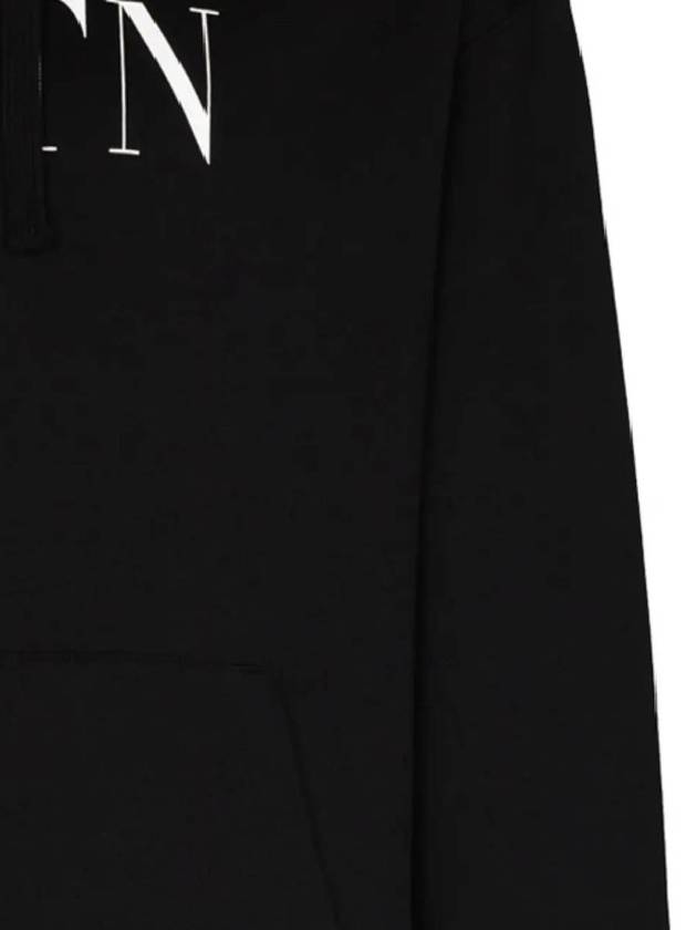 Logo Print Drawstring Hoodie Black - VALENTINO - BALAAN 3