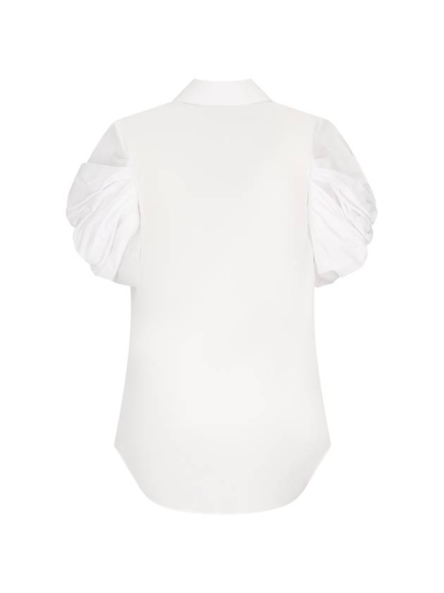 Ruffled Short Sleeve Shirt White - ALEXANDER MCQUEEN - BALAAN 3