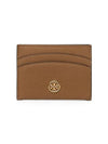 Women’s Robinson Pebble Grain Card Wallet Brown - TORY BURCH - BALAAN 3