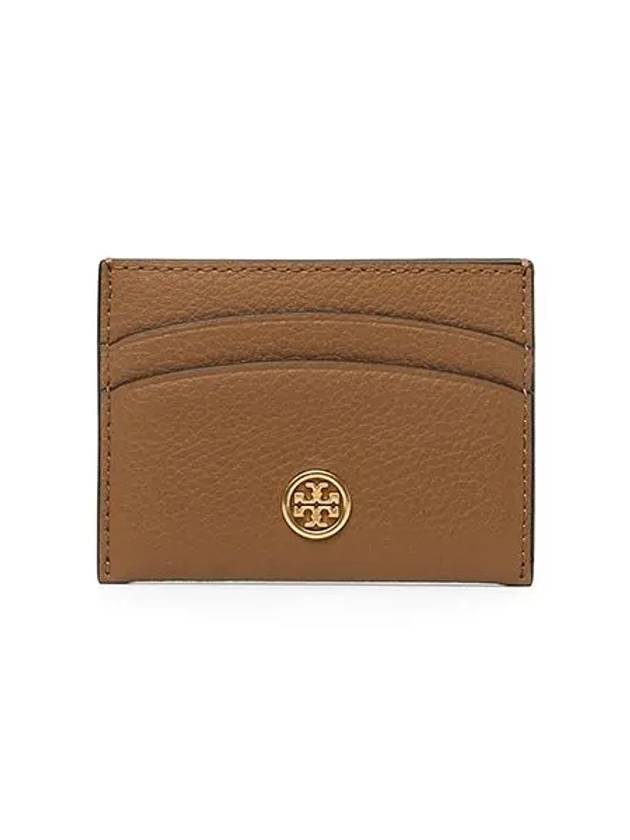 Women’s Robinson Pebble Grain Card Wallet Brown - TORY BURCH - BALAAN 3