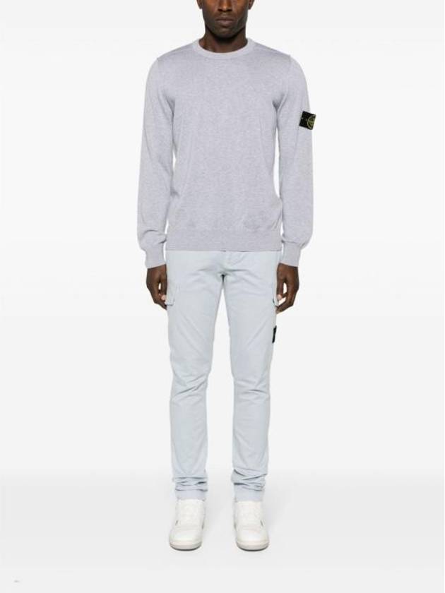 Crewneck Soft Cotton Knit Top Charcoal - STONE ISLAND - BALAAN 5