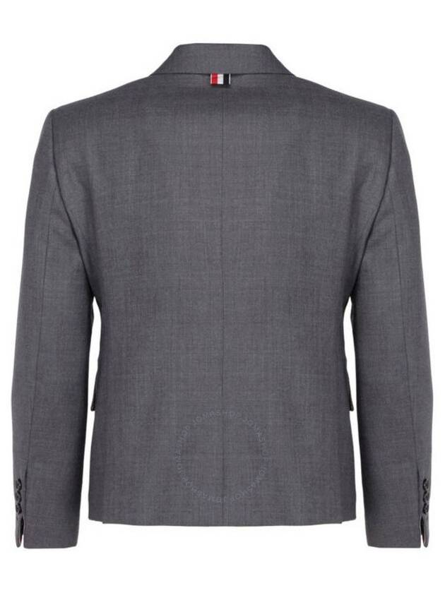 Women's Twill Slim Fit Single Breasted Wool Jacket Mid Grey - THOM BROWNE - BALAAN 3