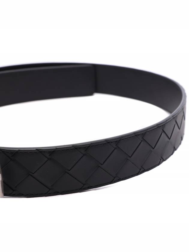 Men's Intrecciato Leather Belt Black - BOTTEGA VENETA - BALAAN 6