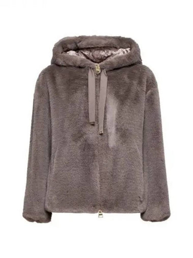 Herno drawstring faux shearling hooded jacket - HERNO - BALAAN 1