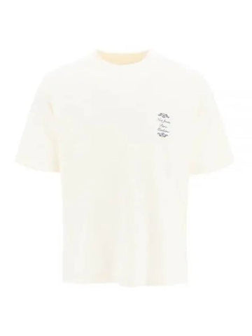 Drol de Monsieur Logo Print Cotton T Shirt Short Sleeve Cream BTS149CO002 - DROLE DE MONSIEUR - BALAAN 1