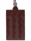 Intrecciato Woven Leather Burgundy Lanyard - BOTTEGA VENETA - BALAAN 4