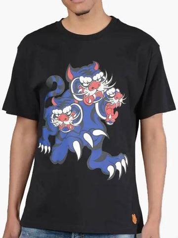 Three Tigers Tshirt FB5 5TS071 4SJ Black Men's Oversized Fit Loose Fit Short Sleeve Tee - KENZO - BALAAN 1