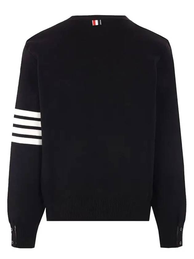 Milano Stitch 4-Bar Cardigan Black - THOM BROWNE - BALAAN 3