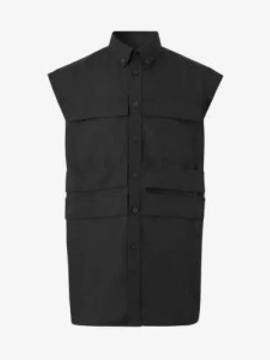 Sleeveless Shirt Vest Black - BURBERRY - BALAAN 2