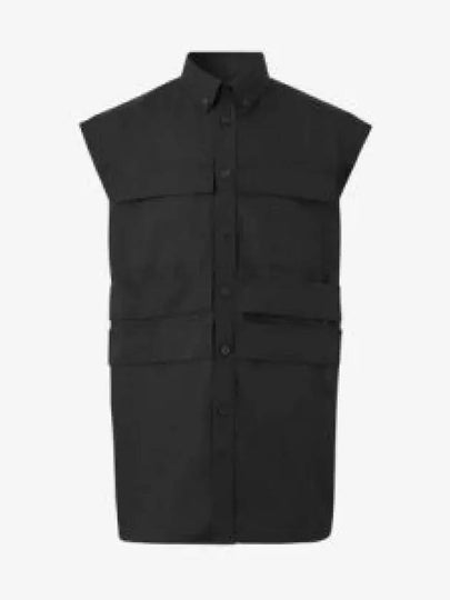 Sleeveless Shirt Vest Black - BURBERRY - BALAAN 2