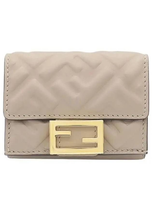 FF Baguette Flap Card Half Wallet Beige - FENDI - BALAAN 2