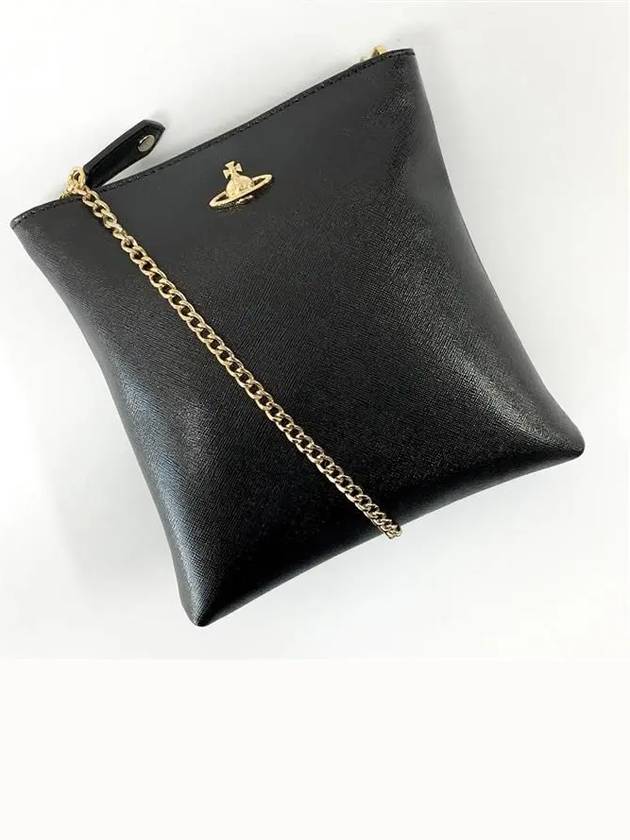 ORB Logo Square Chain Cross Bag Black - VIVIENNE WESTWOOD - BALAAN 3