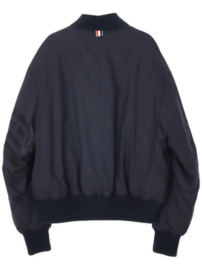 4 bar striped plain weave down oversized blouson - THOM BROWNE - BALAAN 2