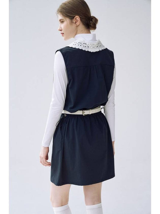 Lace Collar Windbreaker Onepiece Navy Lace Collar Windbreaker Onepiece Navy - AIMSWING+8 - BALAAN 2