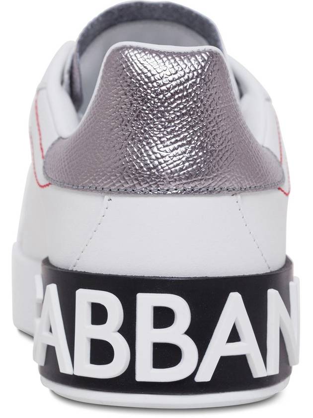 Portofino Silver Tab Low Top Sneakers White - DOLCE&GABBANA - BALAAN 5