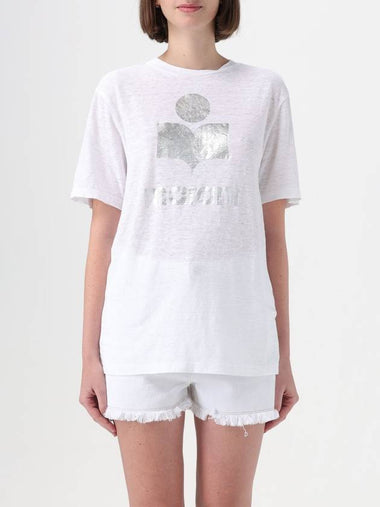 T-shirt Isabel Marant Etoile in lino con logo - ISABEL MARANT ETOILE - BALAAN 1