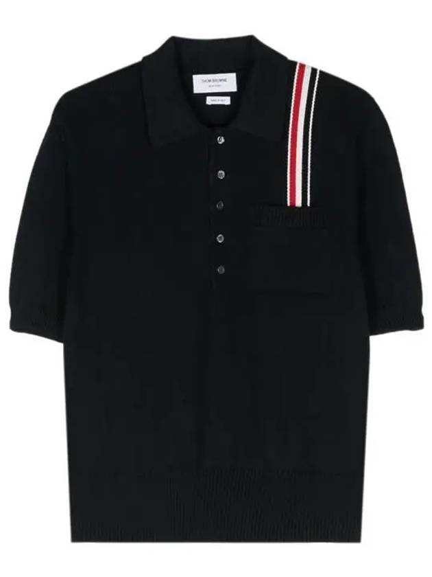 RWB Stripe Polo Shirt Blue - THOM BROWNE - BALAAN 2