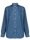 Men's Denim Custom Fit Long Sleeve Shirt Blue - POLO RALPH LAUREN - BALAAN 2