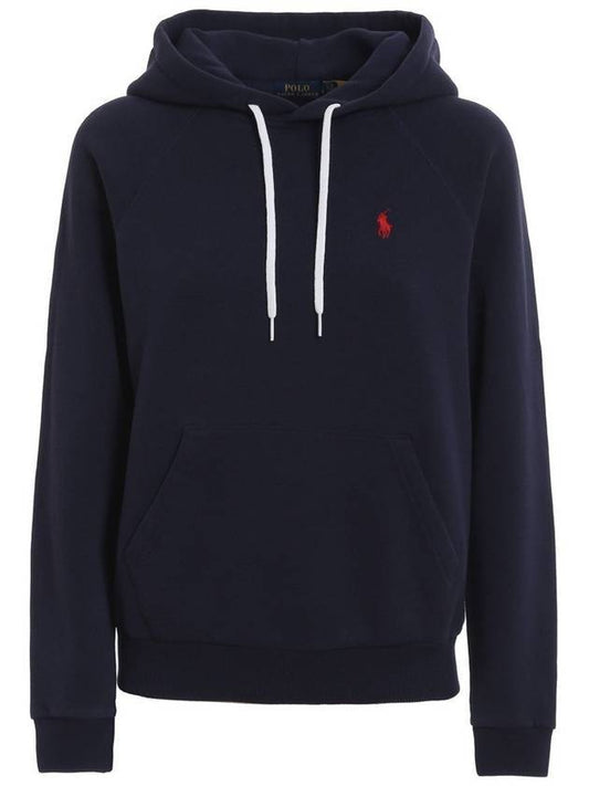 Women's Red Embroidered Logo Hoodie Top Navy - POLO RALPH LAUREN - BALAAN.