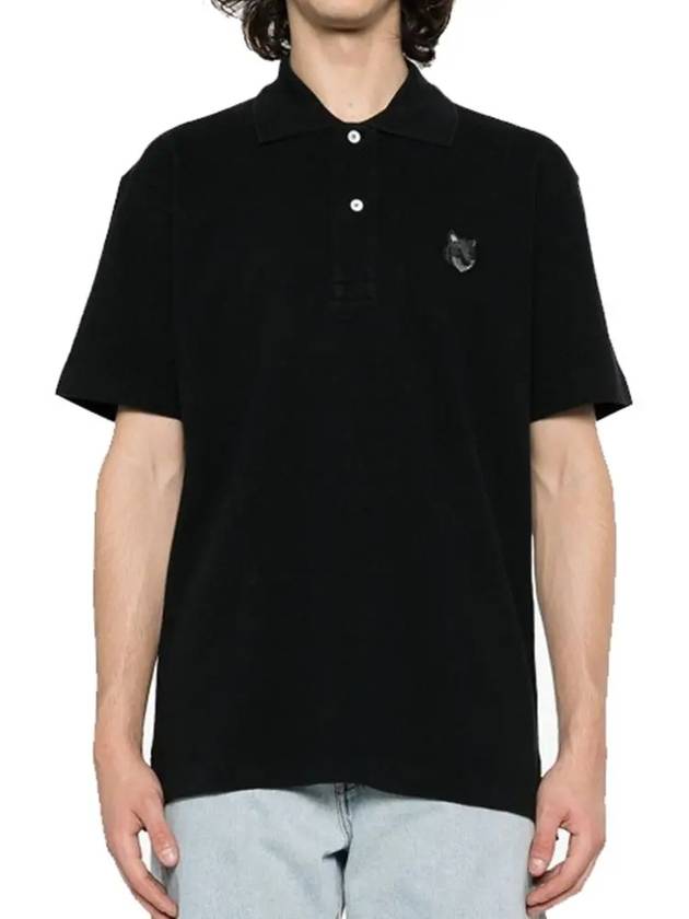 Bold Fox Head Patch Comfort Polo Shirt Black - MAISON KITSUNE - BALAAN 4