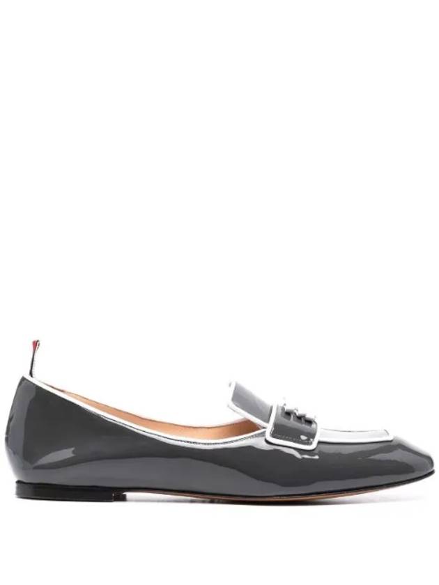 Bow Embellished Trimmed Leather Loafers Dark Grey - THOM BROWNE - BALAAN 1