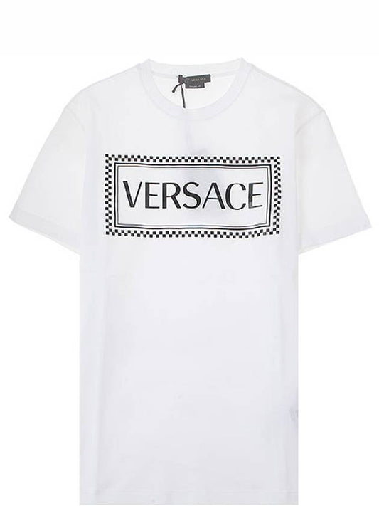 Box Logo Printed Short Sleeve T-Shirt White - VERSACE - BALAAN 2