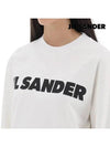 Logo Print Long Sleeve T Shirt White - JIL SANDER - BALAAN 6