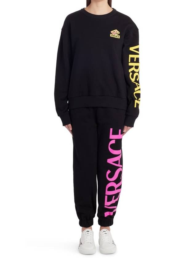 Neon Graphic Logo Sweatshirt Black - VERSACE - BALAAN 5