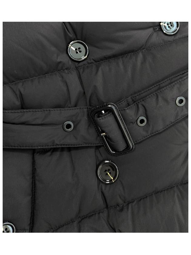 Women's Double Breasted Hooded Padded Black - BURBERRY - BALAAN 5