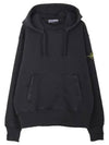 Men's Oversized Cotton Hoodie Black - STONE ISLAND - BALAAN 2