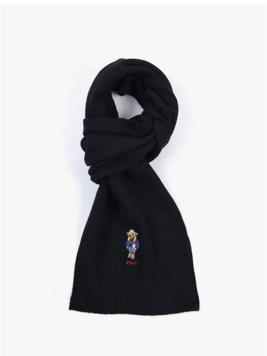 Holiday Bear Wool Muffler Black - POLO RALPH LAUREN - BALAAN 2