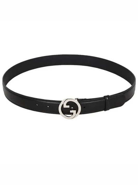 Blondie Interlocking G Buckle Leather Belt Black - GUCCI - BALAAN.