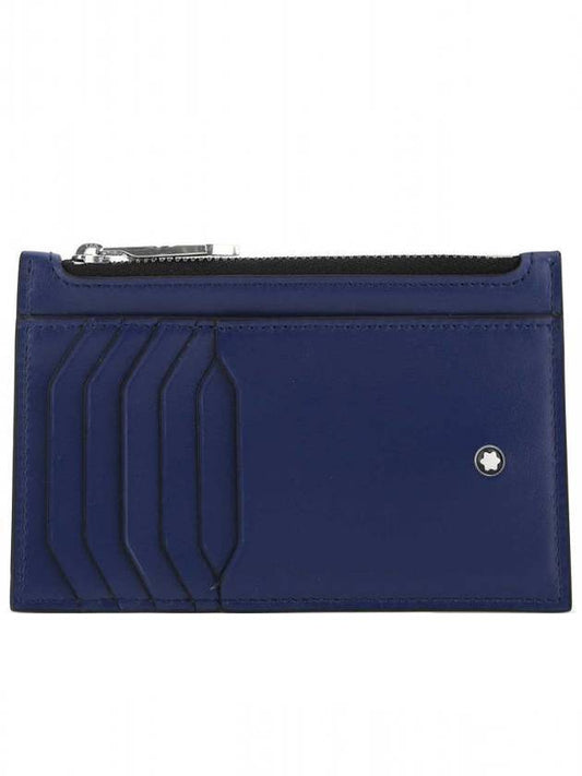 Meistert?ck 8CC Zipper Pocket Card Wallet Blue - MONTBLANC - BALAAN.