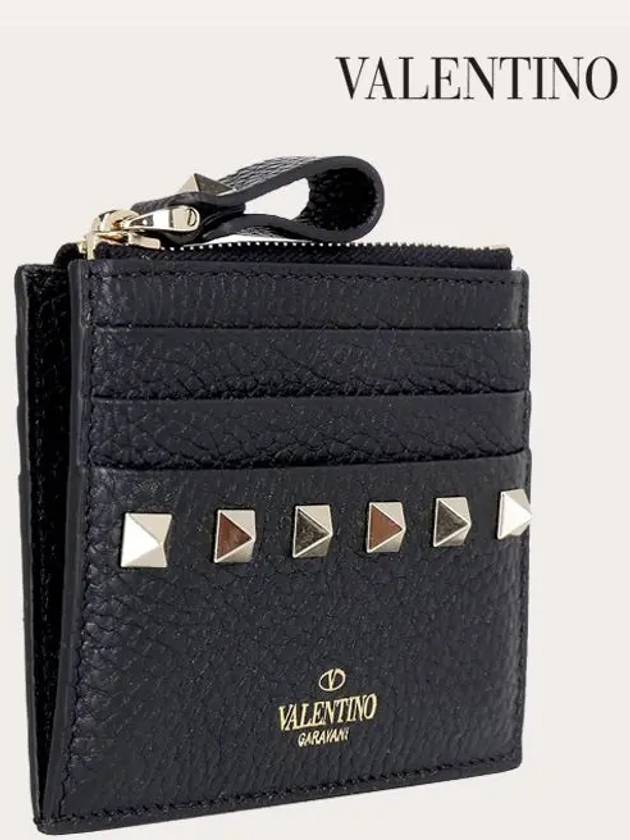 Rockstud Card Wallet Black - VALENTINO - BALAAN 4